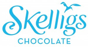 Blue Logo of Skelligs Chocolates, Ballinskelligs, Co Kerry, one of The Irish Parcel Company's producers. 