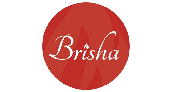 Red Logo of Brisha Candles, Ballyvaughan, Co Clare, one of The Irish Parcel Company's producers. 